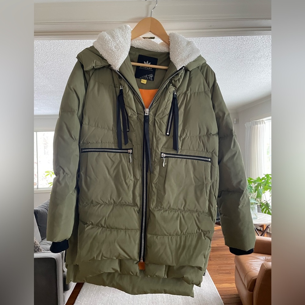 Olive Hooded Puffer Jacket